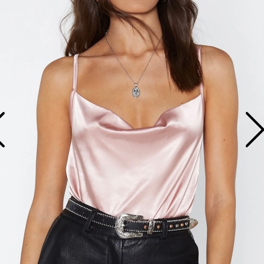 Satin cowl neck body suit